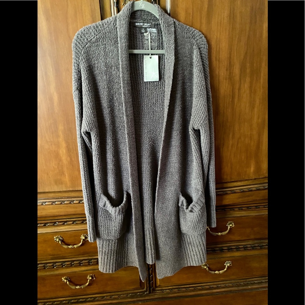 ❤BAREFOOT DREAMS Weekend Cardigan L Ash NWT - Picture 3 of 7